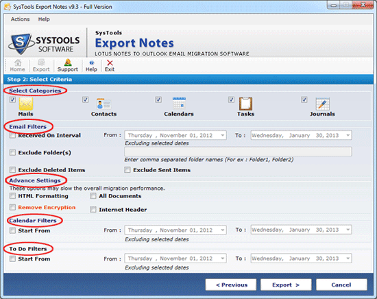 Export Lotus Notes to PST Outlook 9.6